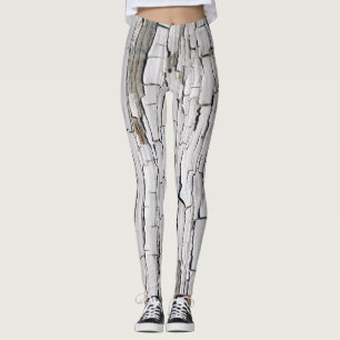 Vintage Peeling Paint: White Wall Aesthetics Leggings