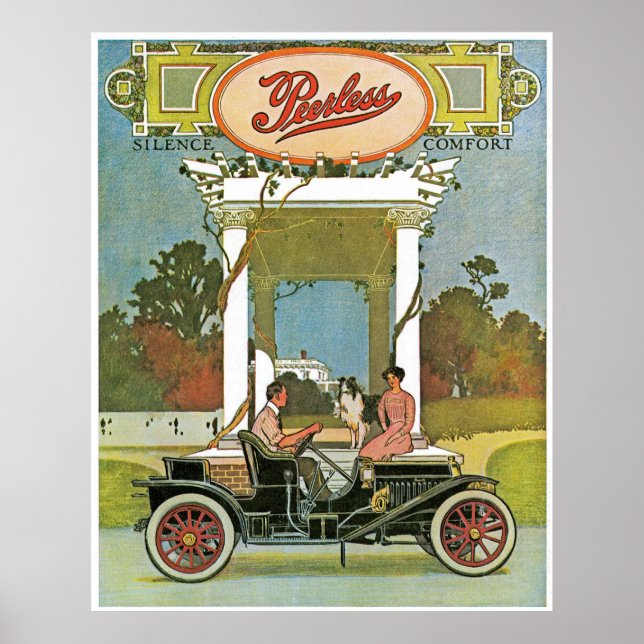 Vintage Peerless Automobile Ad Poster (Front)