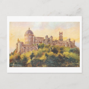 Vintage Pena Palace in Cintra, Portugal, Postcard