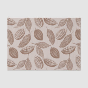 Vintage Pencil pattern with cocoa pods Tissue Paper