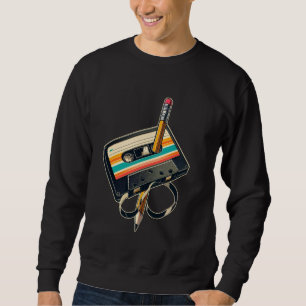 Vintage Pencil Rewind Cassette Tape Nostalgia Part Sweatshirt
