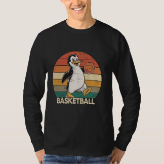 Vintage Penguin Playing Basketball Penguin lovers T-Shirt