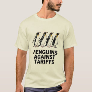 Vintage Penguins Protest Against Tariffs Funny T-Shirt