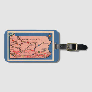 Vintage Pennsylvania Map  Luggage Tag