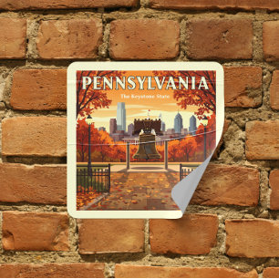 Vintage Pennsylvania Square Sticker