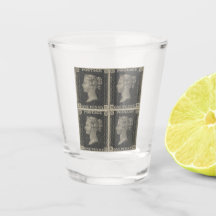 Vintage Penny Black Shot Glass
