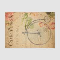 Vintage Penny Farthing Bicycle Bike Floral French