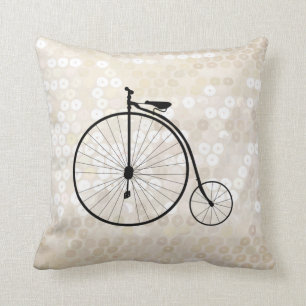 Vintage Penny-Farthing Bicycle Cushion