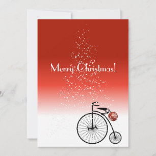 Vintage penny farthing Christmas card