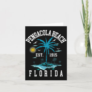 Vintage Pensacola Beach Florida Retro FL Sunset Card