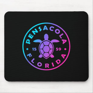Vintage Pensacola Florida Sea Turtle Tie Dye Beach Mouse Pad