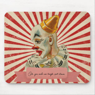 Vintage Pensive Clown with Gold Conical Hat  Mouse Pad