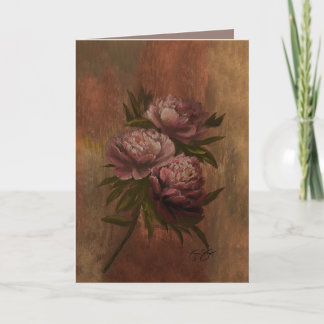 Vintage Peonies Holiday Card