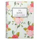 Vintage Peonies Pattern Personalised Notebook