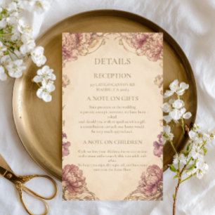 Vintage Peony Botanical Enclosure Card