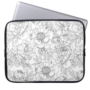 Vintage Peony Floral Pattern Laptop Sleeve