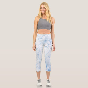 Vintage Peony: Floral Seamless Pattern Capri Leggings
