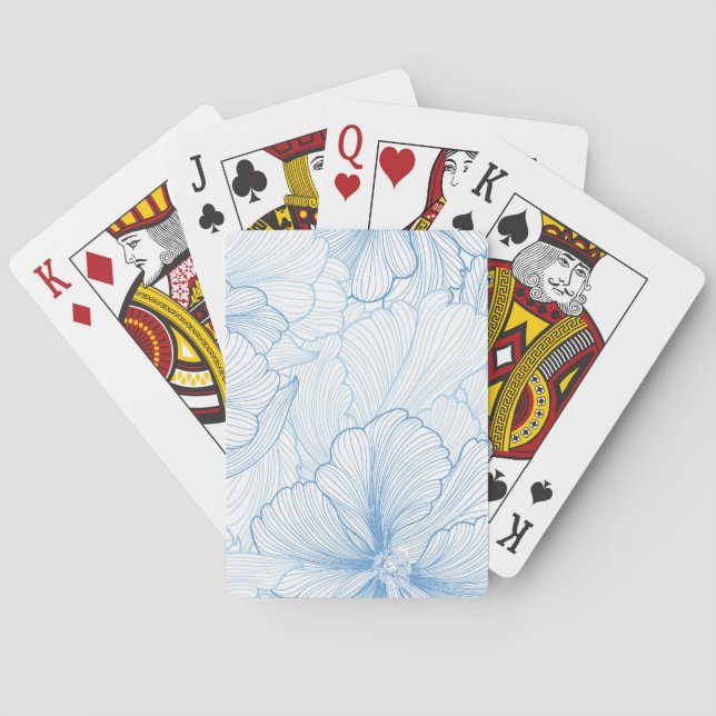Vintage Peony: Floral Seamless Pattern Playing Cards (Back)