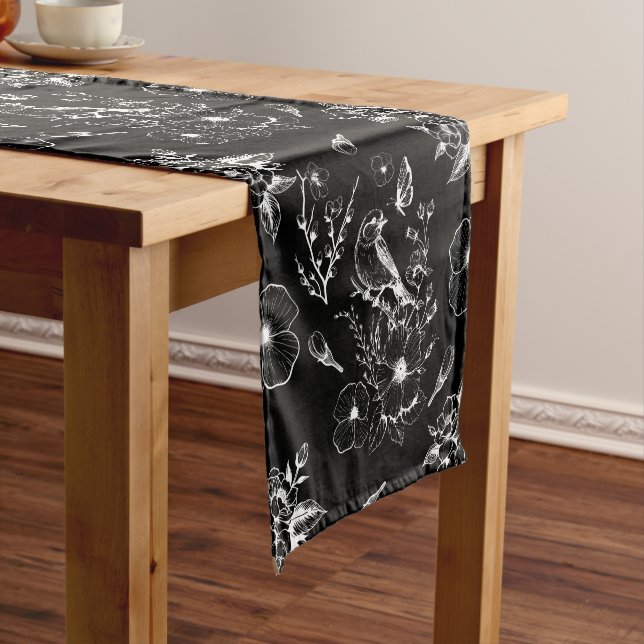 Vintage Peony floral  Short Table Runner (In Situ)