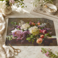 Vintage Peony & Lilac Floral Bouquet Decoupage