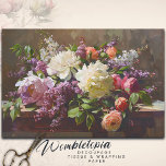 Vintage Peony & Lilac Floral Bouquet Decoupage Tissue Paper<br><div class="desc">The "Vintage Peony & Lilac Floral Bouquet Decoupage" paper features a stunning arrangement of lush peonies and delicate lilacs, capturing the timeless elegance of a vintage floral still life. The artwork beautifully blends vibrant pinks, soft purples, and creamy whites, showcasing the intricate details of each petal and leaf. This design...</div>