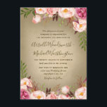 Vintage Peony Rose Blush Wedding Invitations<br><div class="desc">Vintage Peony Rustic Blush Wedding Invitations - features a rustic vintage background with elegant watercolor greenery, roses and peonies in various shades of blush, Marsala and hints of burgundy. NOTE: this product is presized at 4.5 x 6.25 inches. If you need a 5x7 inch invite, you can resize this template...</div>