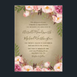 Vintage Peony Rose Blush Wedding Invitations<br><div class="desc">Vintage Peony Rustic Blush Wedding Invitations - features a rustic vintage background with elegant watercolor greenery, roses and peonies in various shades of blush, Marsala and hints of burgundy. NOTE: this product is presized at 4.5 x 6.25 inches. If you need a 5x7 inch invite, you can resize this template...</div>