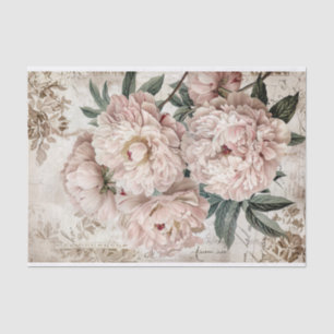 Vintage Peony Shabby Wallpaper Decoupage Tissue Paper