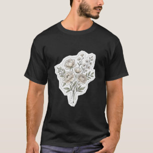 Vintage Peony & Wildflower Bouquet T-Shirt