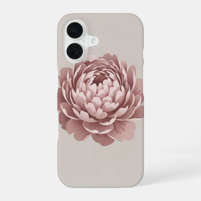 Vintage Peony with Layered Petals iPhone 16 Case (Back)