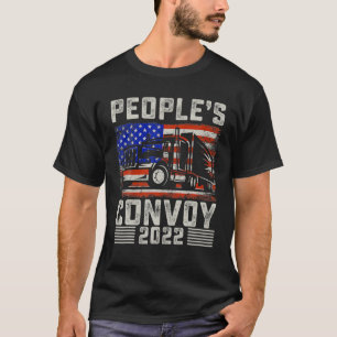 Vintage People's Convoy 2022 Support Truckers Amer T-Shirt