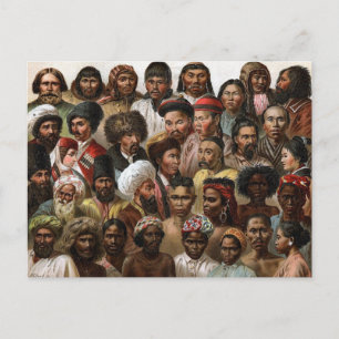 Vintage 'Peoples of Asia' C19 engraving Postcard