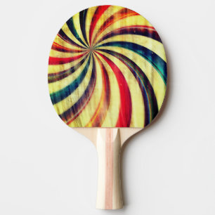 Vintage peppermint candy striped swirl colourful ping pong paddle