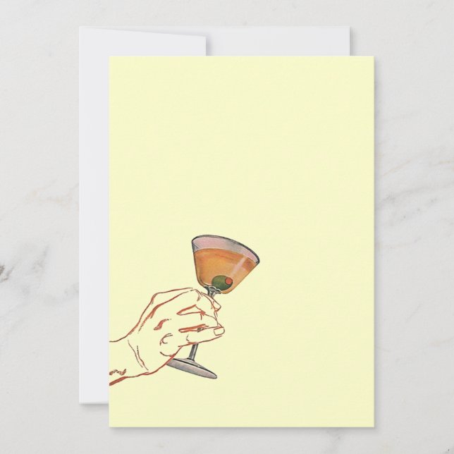 Vintage Perfect Martini Bar Party Blank Invitation (Front)