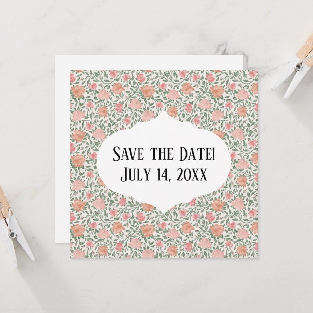 Vintage Perfect Pink & Peach Roses (Front/Back In Situ)