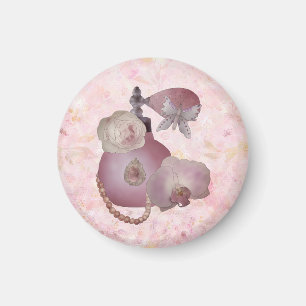 Vintage perfume button magnet