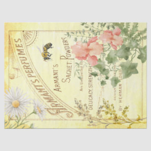 Vintage Perfumes Ad Floral Bee Decoupage Tissue Pa Paper