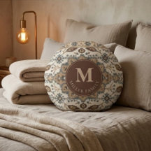 Vintage Persian Floral Warm Ivory and Muted Blue