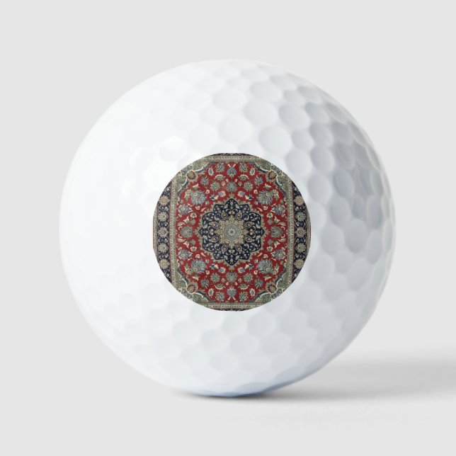 Vintage Persian Rug Pattern Golf Balls (Front)