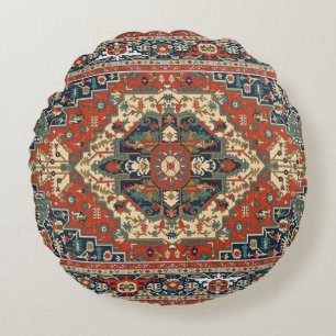Vintage Persian Style Ornamental Mandala Pattern Round Cushion