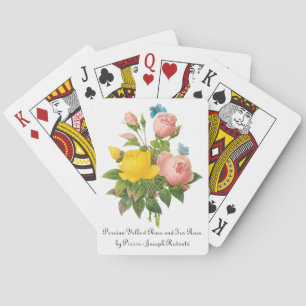 Vintage Persian Yellow Rose Tea Roses by Redoute Playing Cards