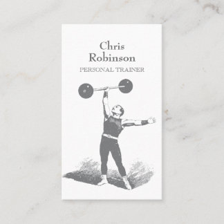Vintage Personal Trainer Strongman Business Card