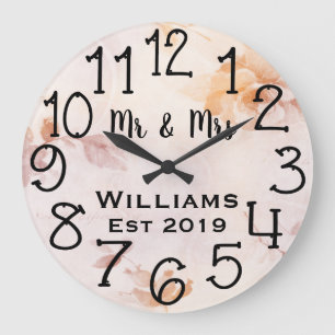 Vintage Personalised Antique Floral Custom Large Clock