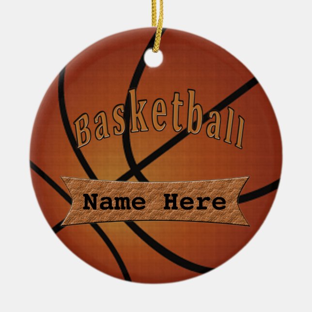 Vintage Personalised Basketball Ornaments (Front)