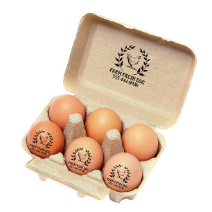 Vintage Personalised Egg  Round  Stamp