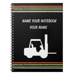 Vintage Personalised forklift Notebook