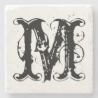 Vintage personalised monogram letter stone coaster