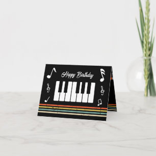 Vintage Personalised Piano Keys Card
