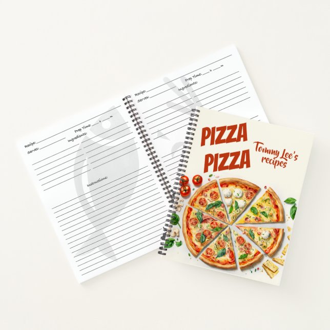 Vintage Personalised Pizza Recipes Notebook (Inside)