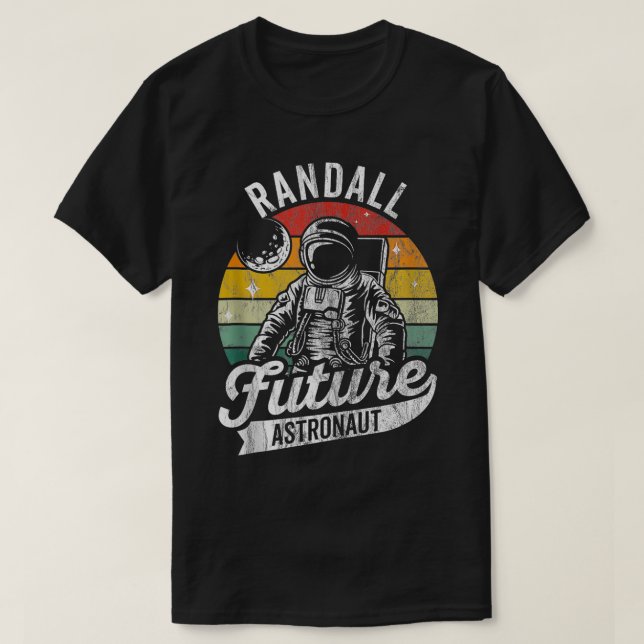 Vintage Personalised Randall Future astronaut Spac T-Shirt (Design Front)